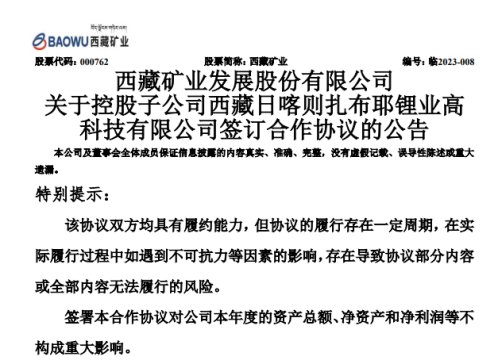 倍杰特與西藏礦業簽訂合作協議，持續拓展鹽湖提鋰業務