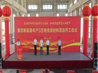 江西鑫茂新能源3萬噸負(fù)極材料項目開工